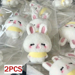 2pcs Rabbit Plush Toy Keychain Couple Gift Accessory Bag Charm