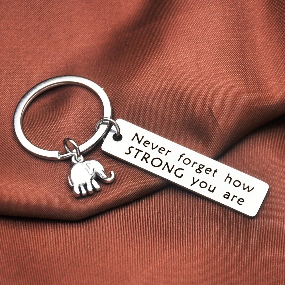 NEVER FORGET HOW STRONG YOU Keychain Inspirational Gift