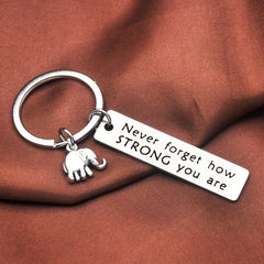 NEVER FORGET HOW STRONG YOU Keychain Inspirational Gift