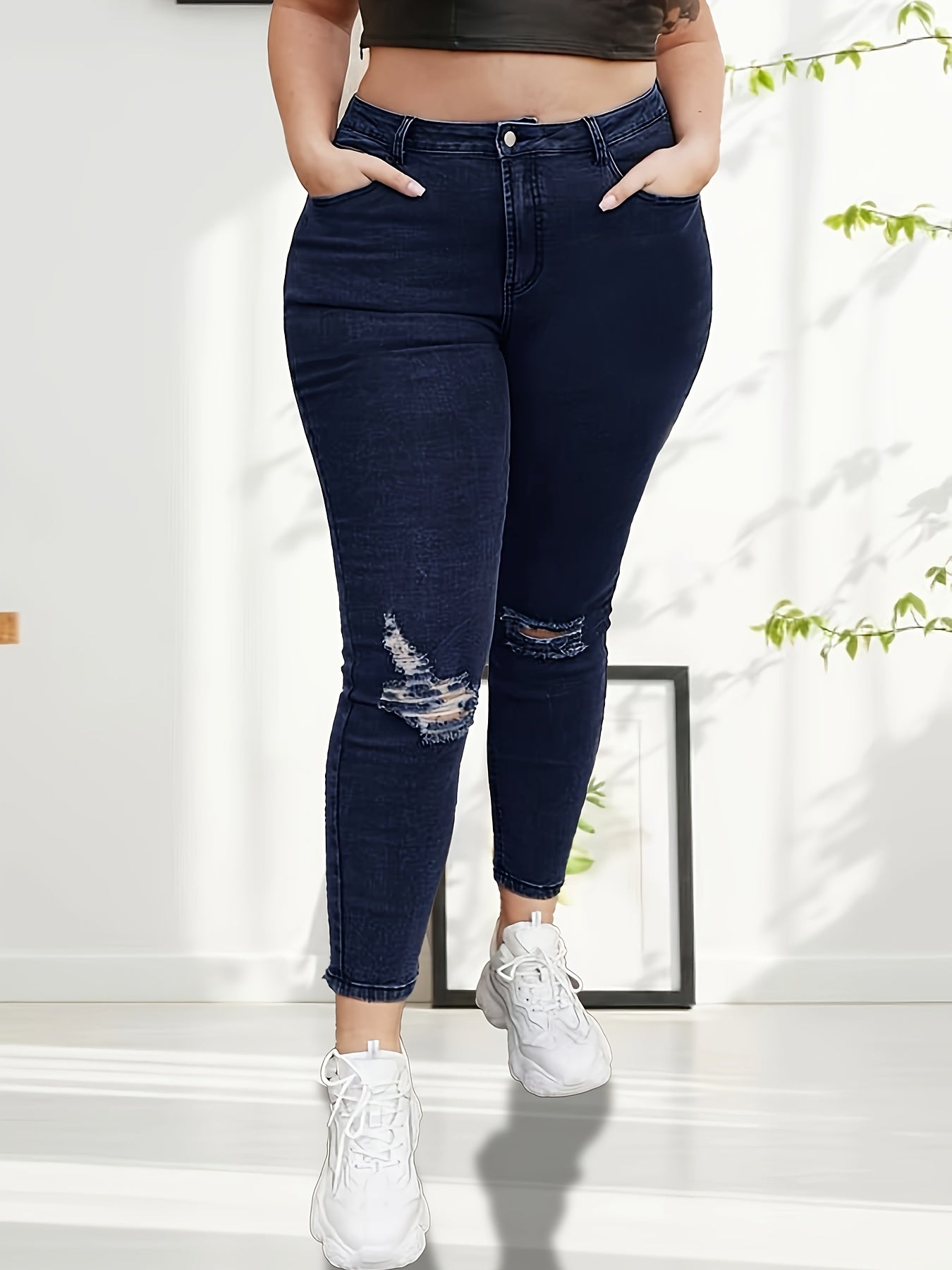  High Waist Stretch Slim Fit Denim Pants