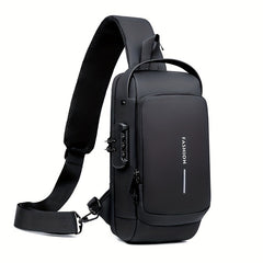 Men's Anti Theft Sling Bag with Password Lock