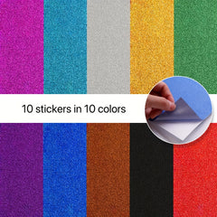 10 Sheets Glitter Cardstock A4 Craft Paper Bulk, 10 Colors