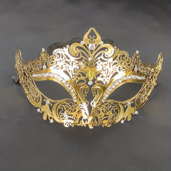 Golden Metal Rhinestone Mask for Party Games