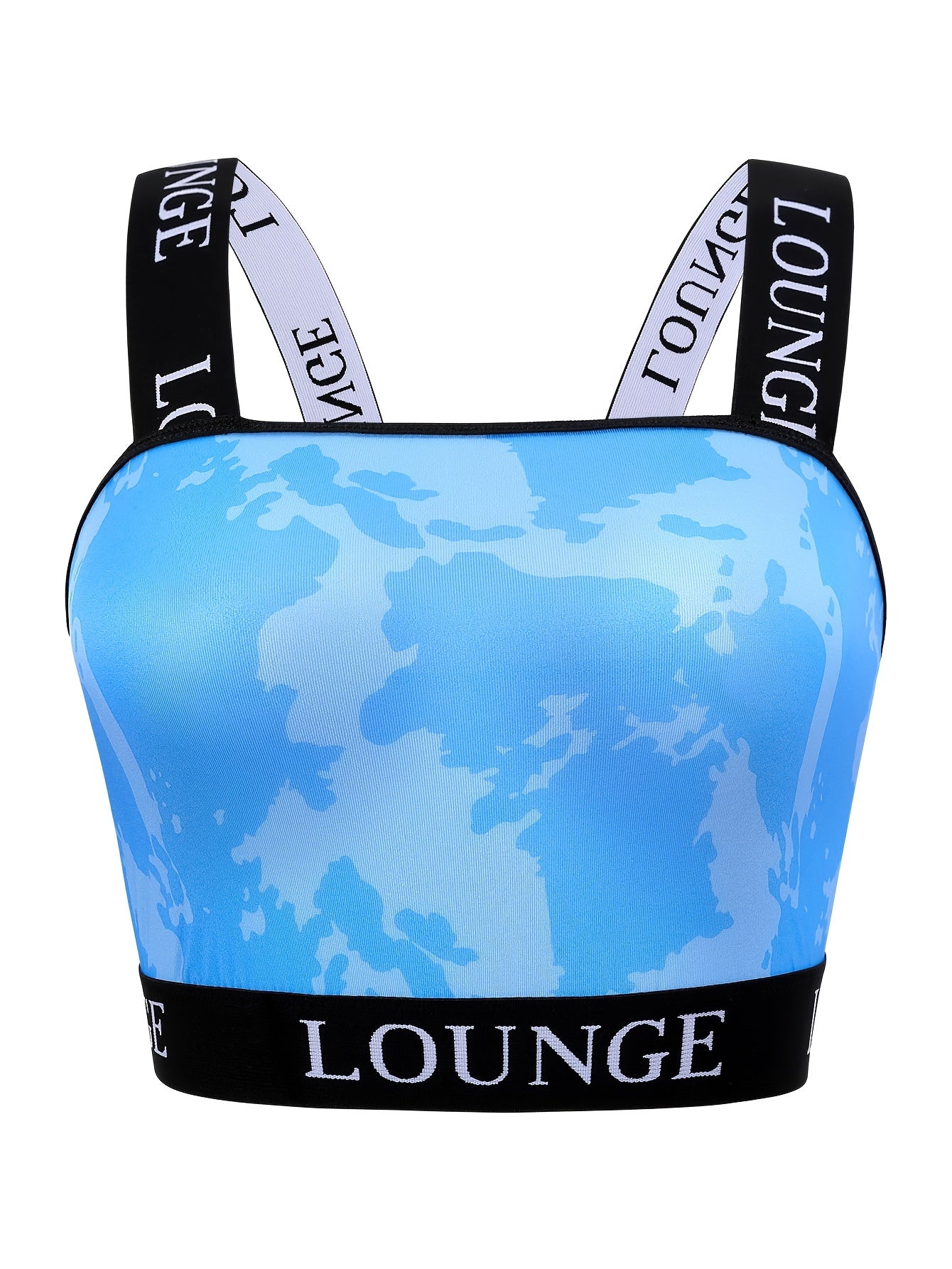  Tie Dye Letter Tape Y2K Longline Bra