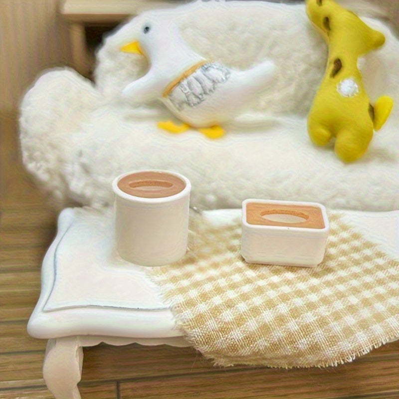 1:12 Dollhouse Tissue Box Set x2 Realistic Plastic Accessories for Home Decor
