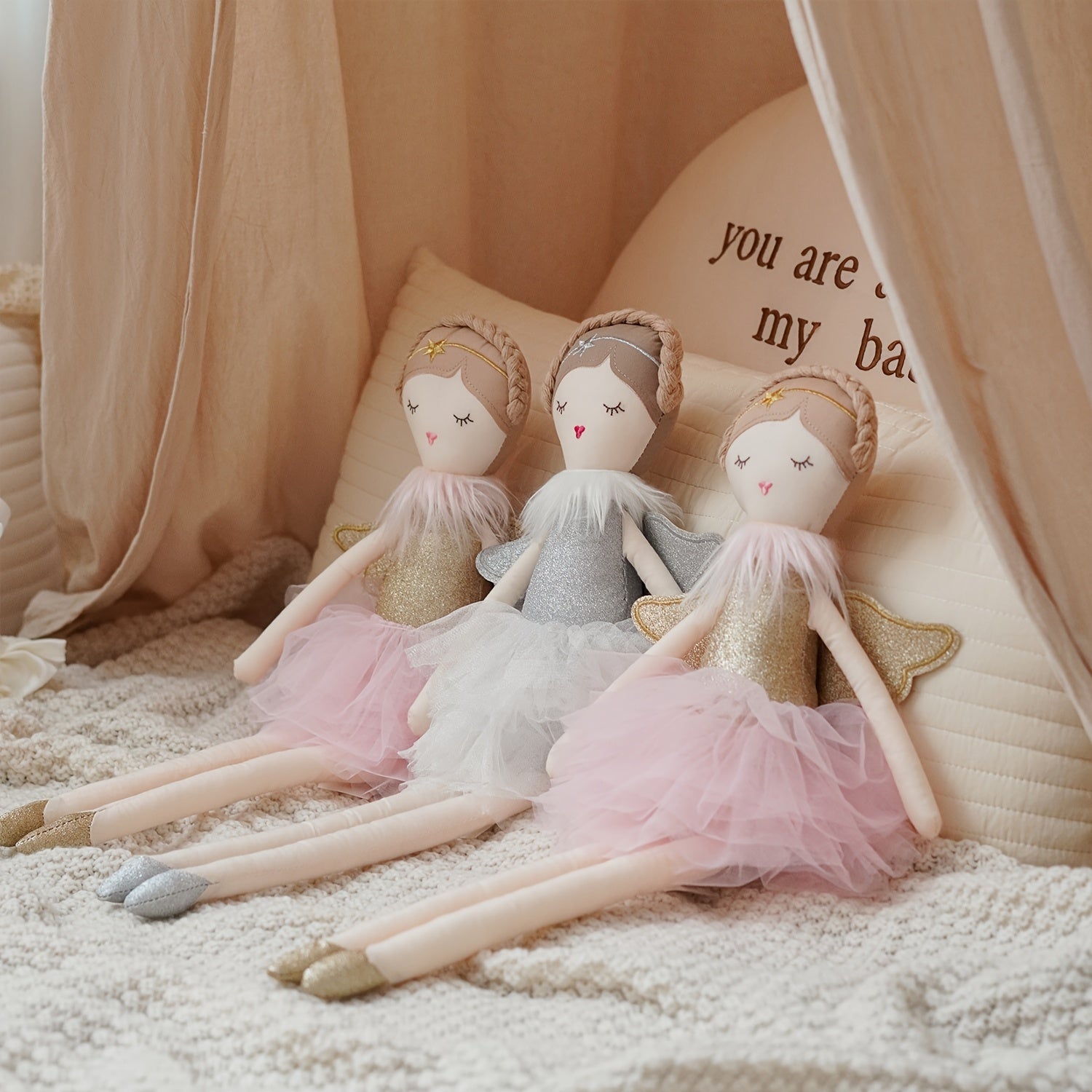 Angel Wing Plush Dolls Soft Pastel Angel Wing Plush Dolls
