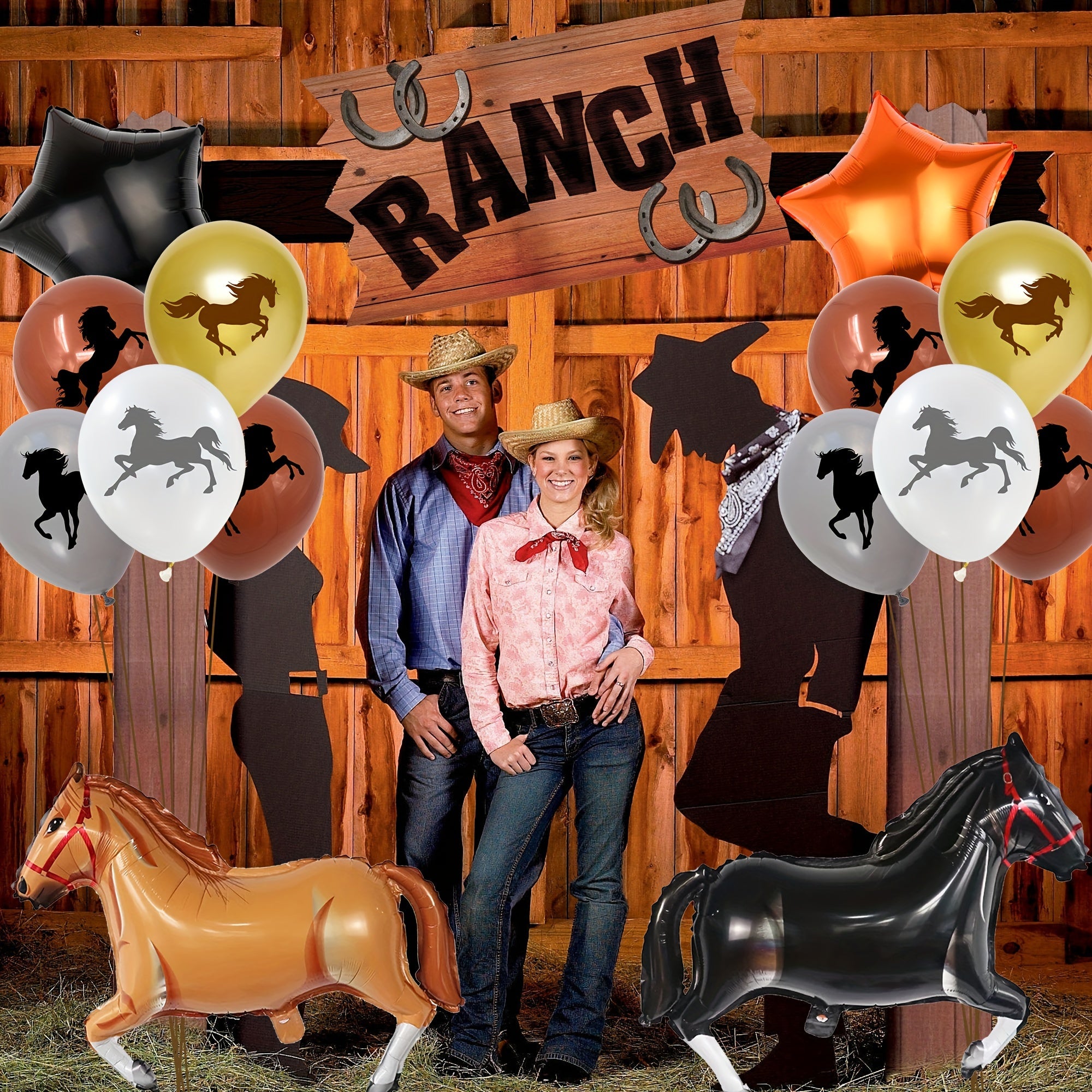 22pc Horse Balloon Arch Cowboy Party Decorations Set