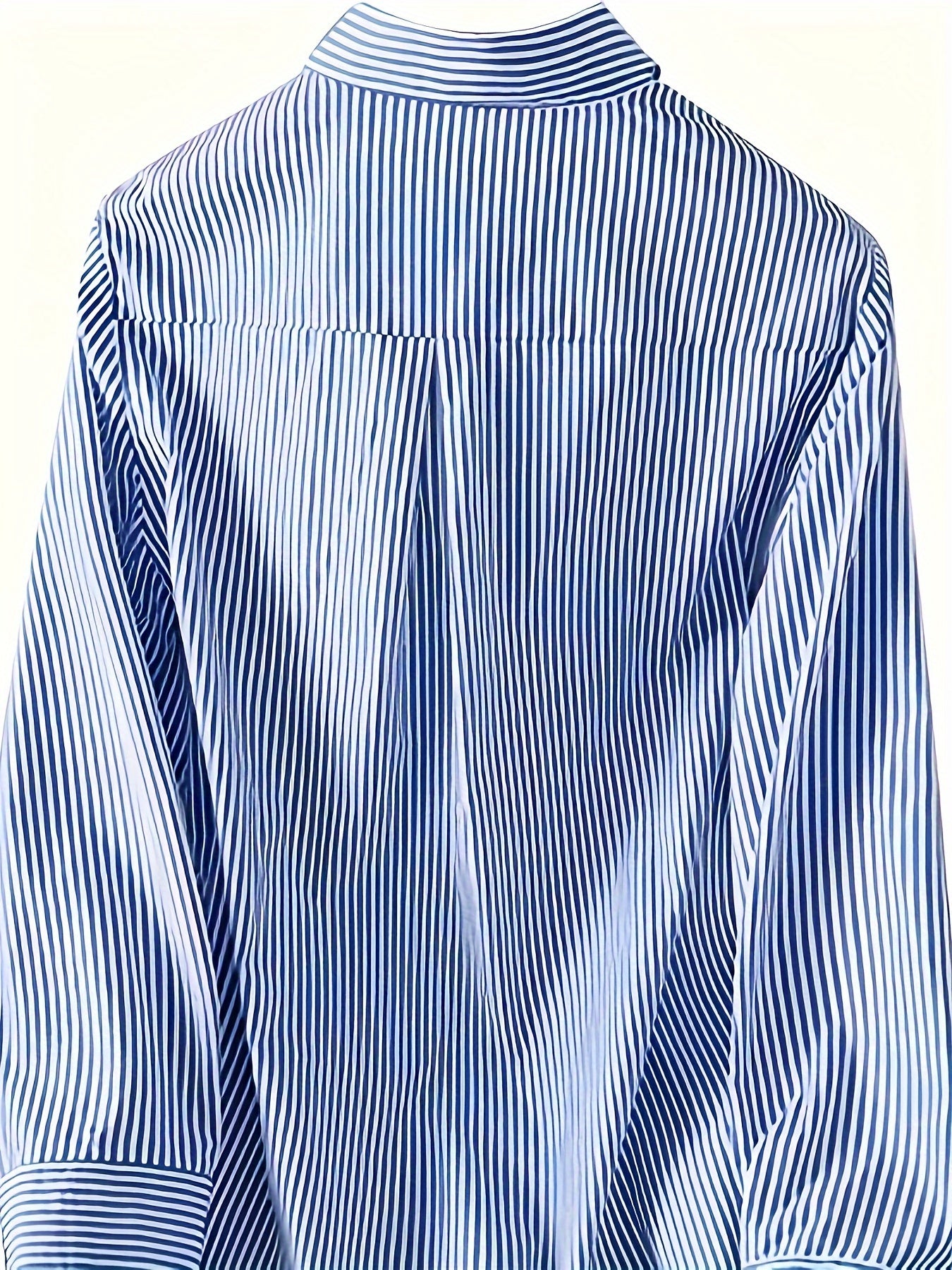  Women's Casual Stripe Print Button Up Blouse