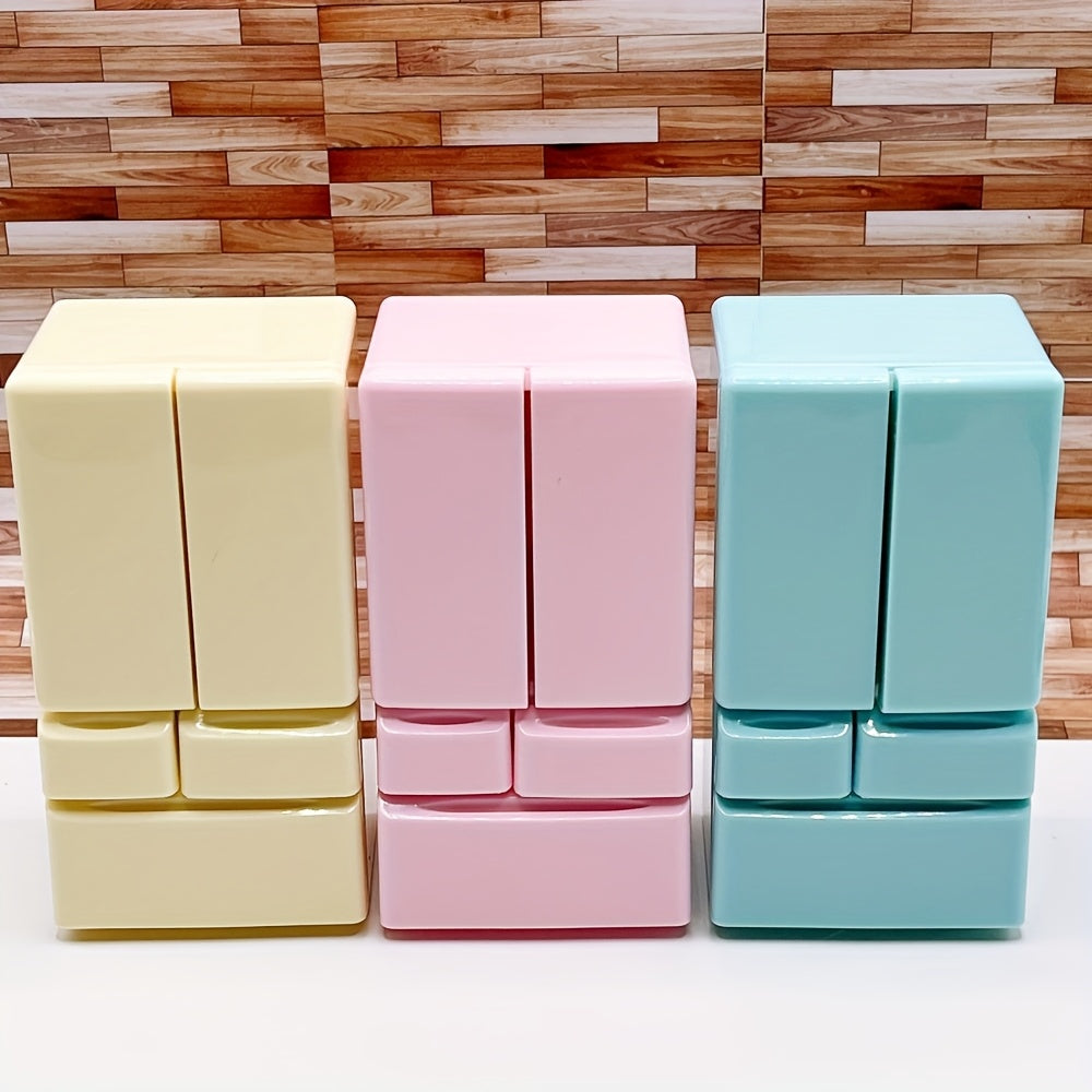 Dollhouse Kitchen Fridge Light Pink w/ Clear Shelves
