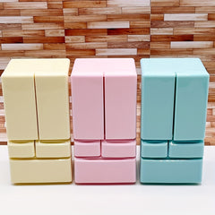 Dollhouse Kitchen Fridge Light Pink w/ Clear Shelves