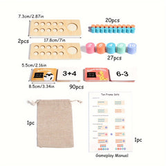 Interactive Ten Frame Counting Boards with Wooden Number Tiles