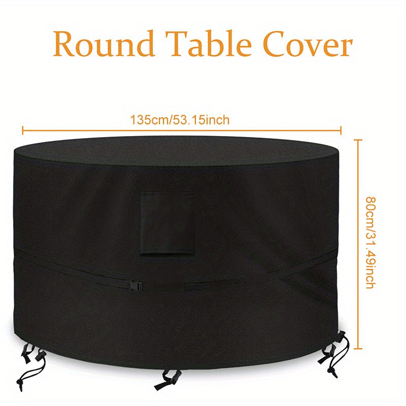 Round Garden Table Cover Waterproof Anti UV Outdoor Circular Table Cover