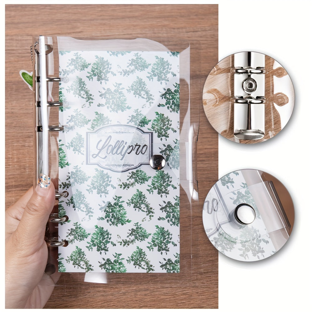 Clear PVC A6 Binder Cover 6 Ring Refillable Planner Journal with Key Chain