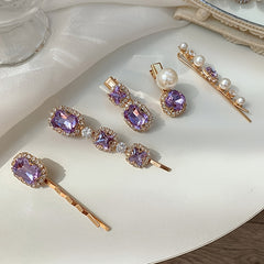 5pcs Rhinestone Faux Pearl Hair Clip Hairpin Hair Accessories Set