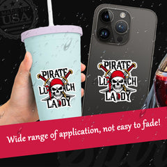 Pirate Lunch Lady Skeleton Costume Sticker