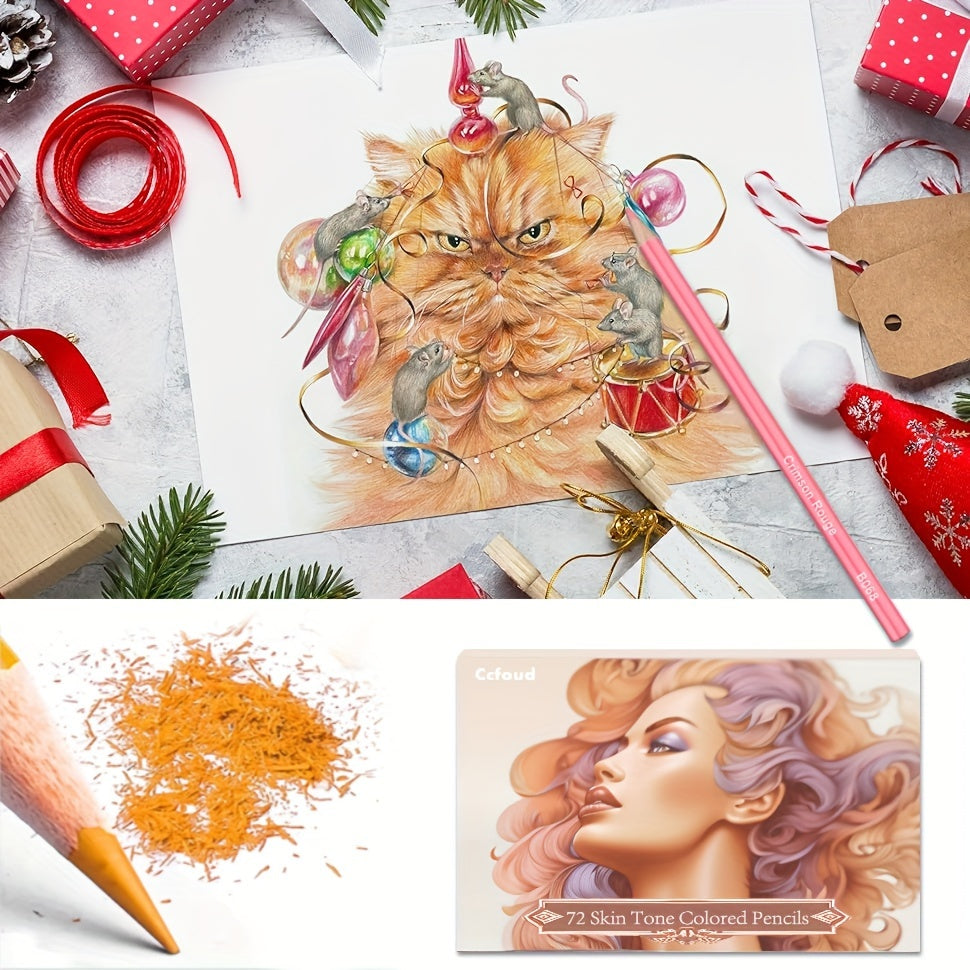 Skin Tone Colored Pencil Drawing Set 72 Colors