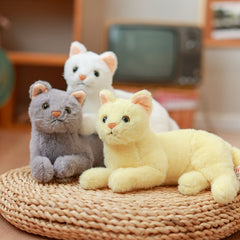 Realistic Soft Stuffed Cat Doll - Perfect Teen Gift - Grey Cat Stuffed Animal