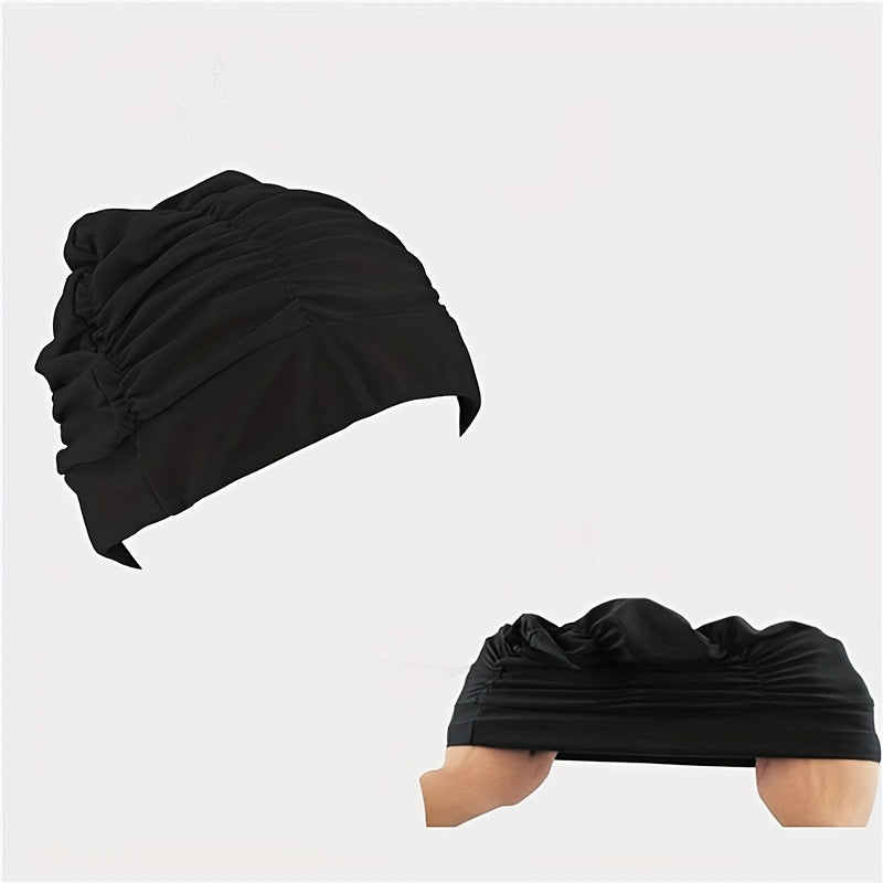Non Slip Elastic Swim Cap with Ear Protection for Men and Women