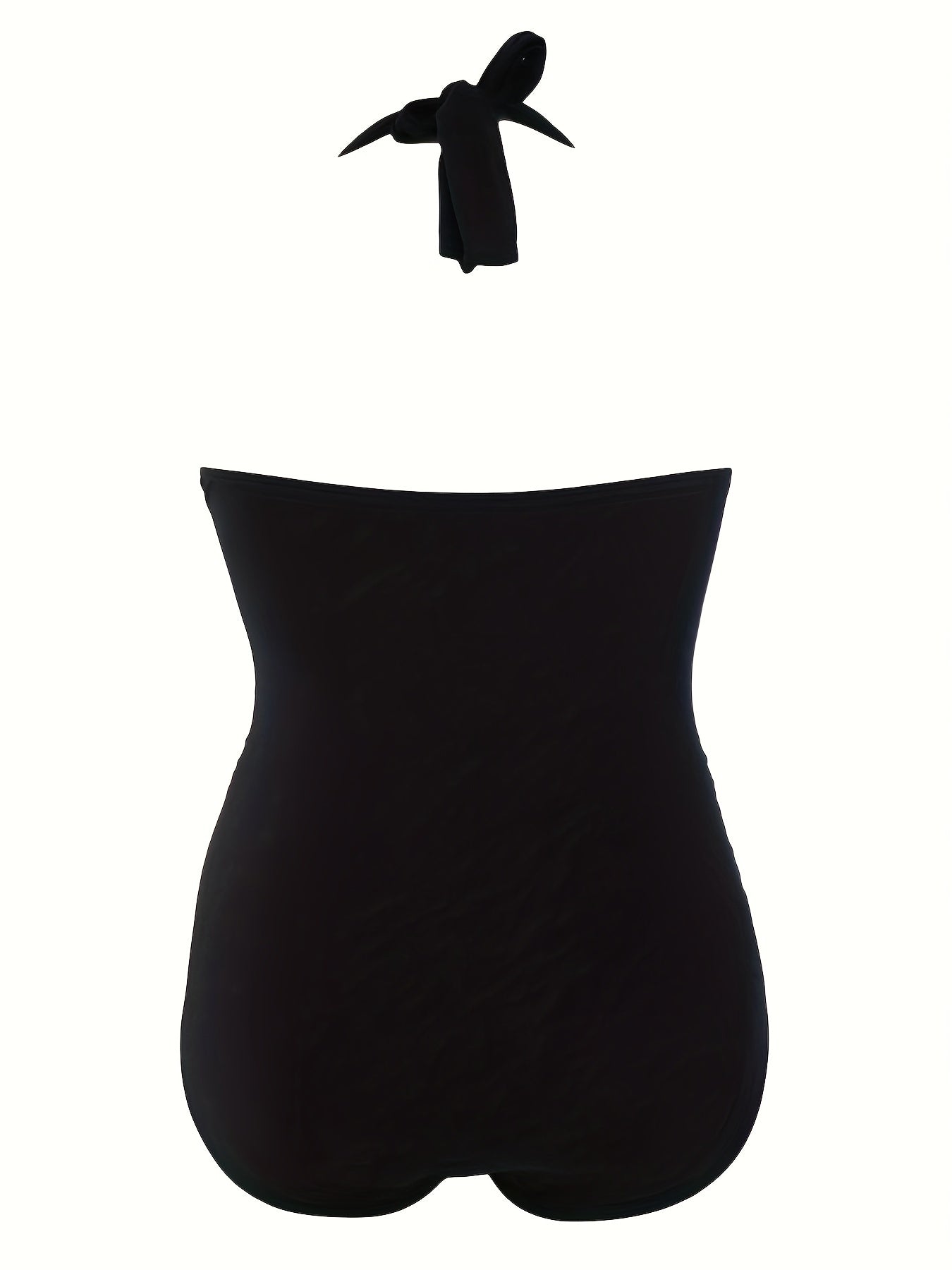  Lace Ruched Halter One Piece Bathing Suit