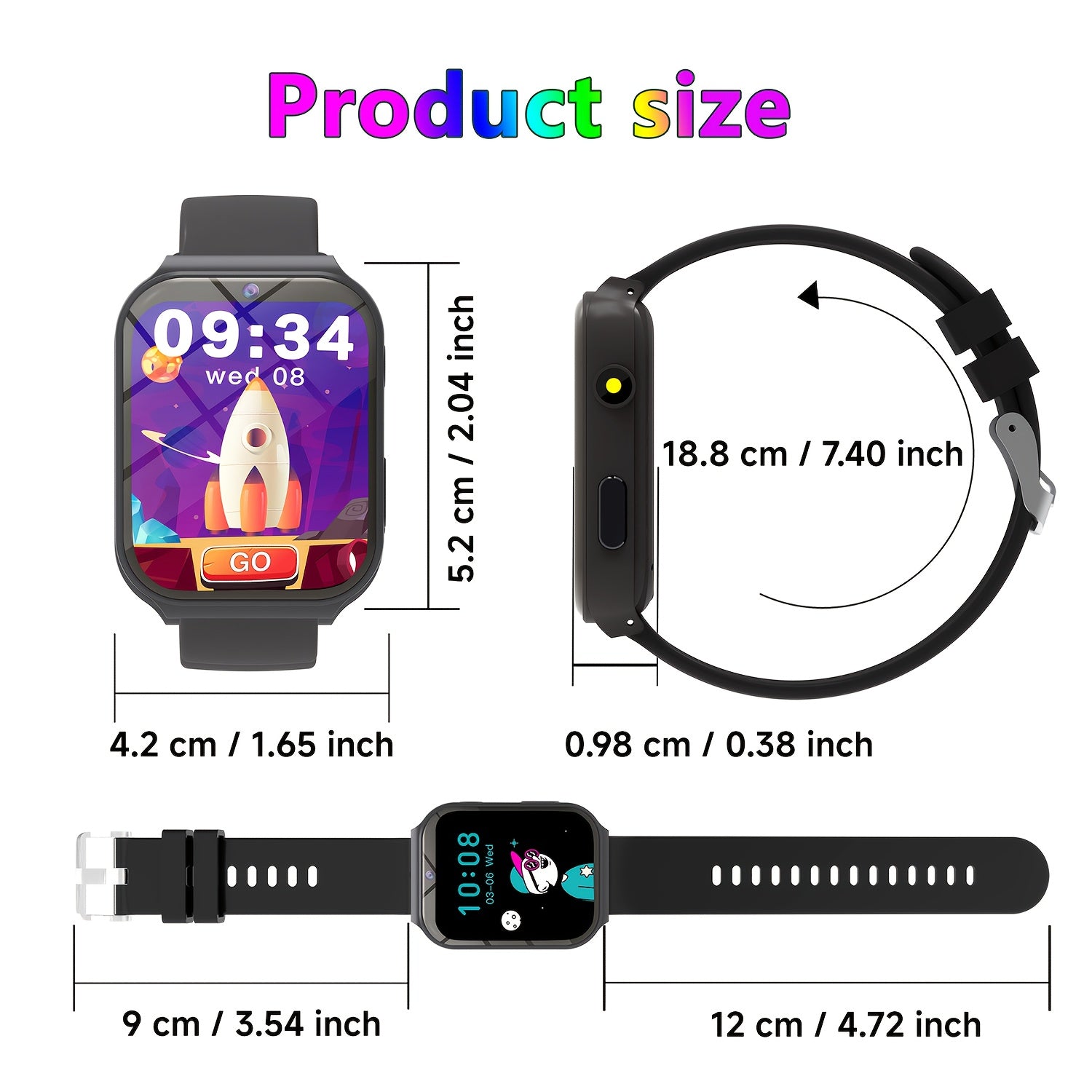SIMSONFIT Kids Smart Watch with HD Camera Step Counter Games