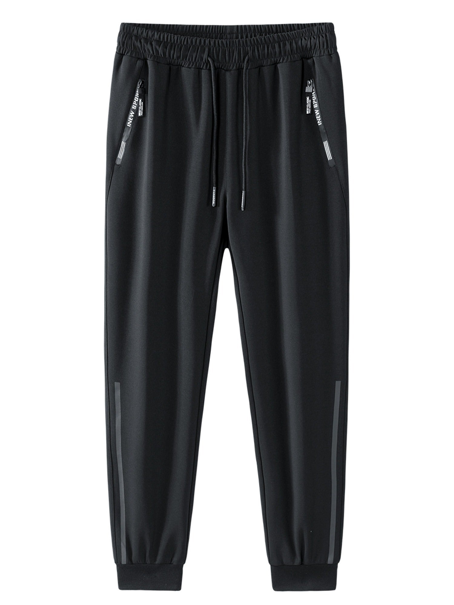 Zipper Pockets Knitted Joggers Men s Casual Solid