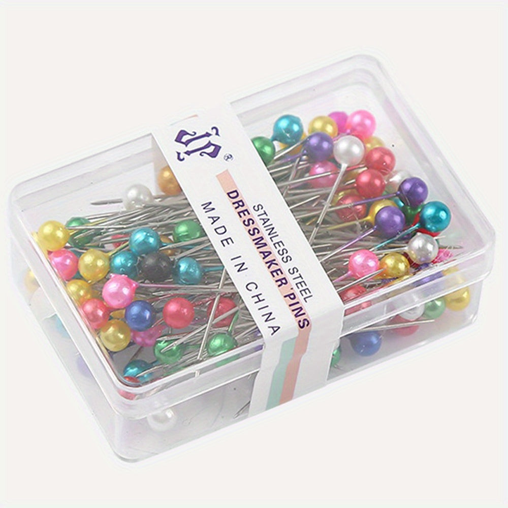 100pcs Straight Pins Pearlized Ball Heads Quilting Pins