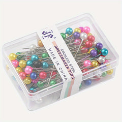 100pcs Straight Pins Pearlized Ball Heads Quilting Pins