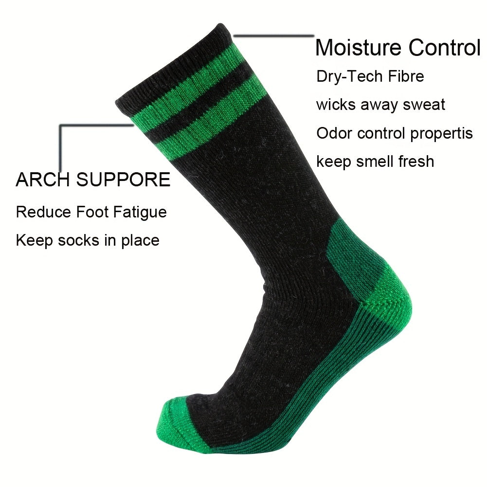 Men's Mid Calf Wool Hiking Socks Moisture Wicking