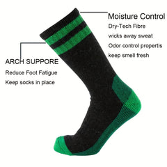 Men's Mid Calf Wool Hiking Socks Moisture Wicking