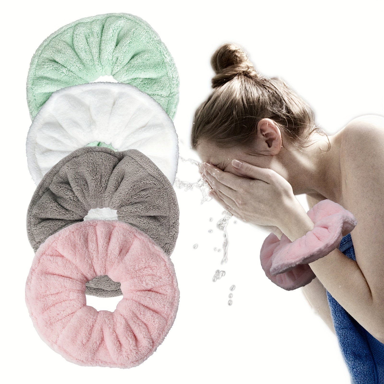 2 Pcs Large Towel Scrunchies Hair Ties For Women And Girls