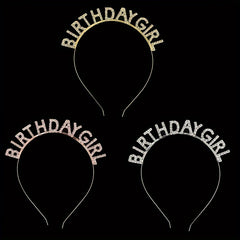 Birthday Girl Headband Tiara Happy Birthday Hair Hoop Women Girls Party Decor