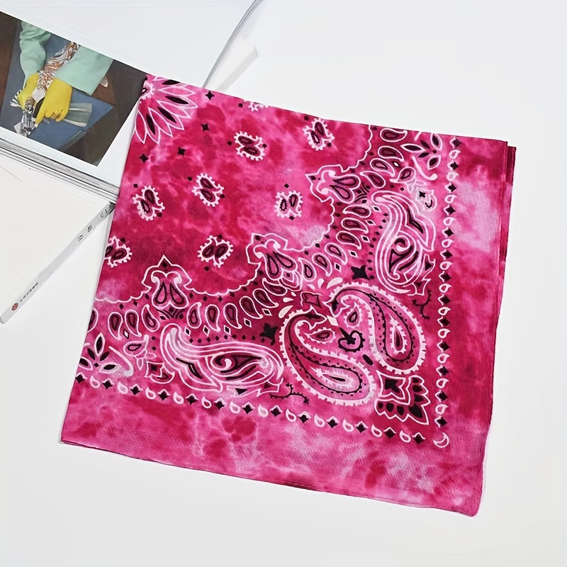 Tie Dye Paisley Print Bandana Unisex Square Scarf Handkerchief