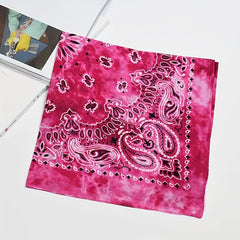 Tie Dye Paisley Print Bandana Unisex Square Scarf Handkerchief