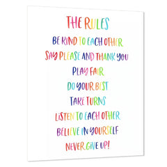 Rainbow Classroom Rules Poster - Playroom Decor