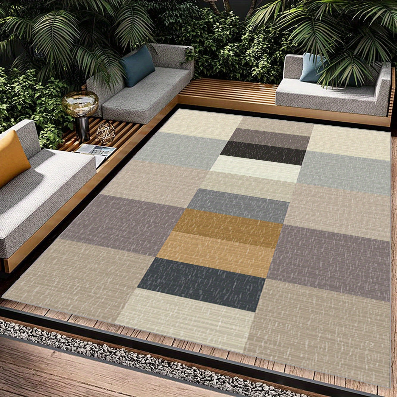 Modern Geometric Pattern Carpet - Anti Slip & Easy to Clean