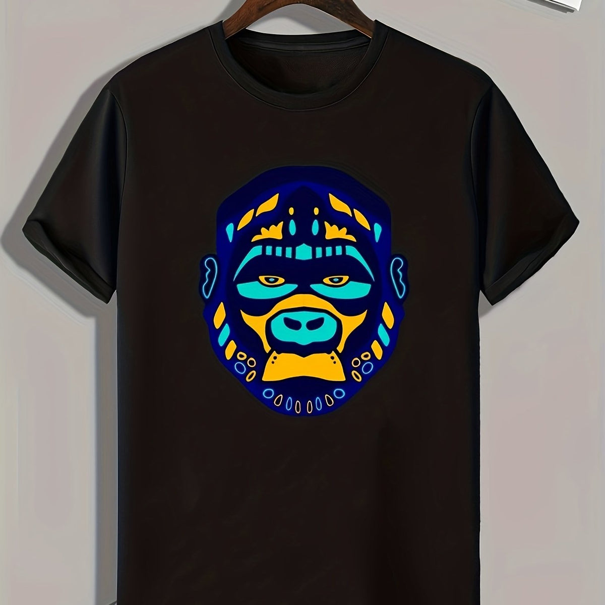 Monster Print Men's Graphic T-shirt for Summer
