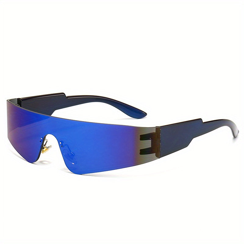 Y2K Rimless Sunglasses Cyberpunk Mirror Lens UV400