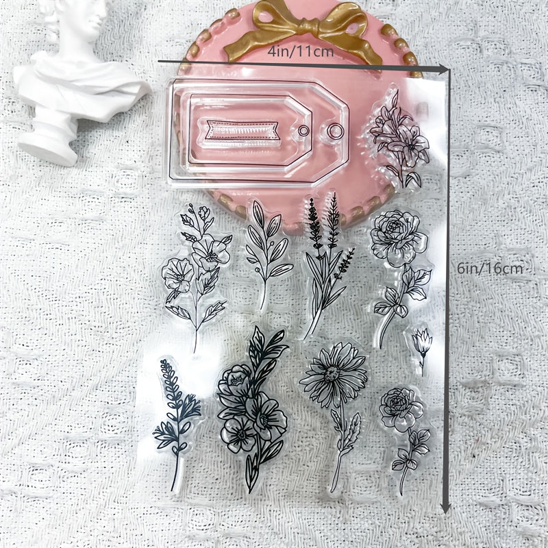 Flower Background Transparent Stamp Silicone Stamp Painting Tool Clip Art DIY 