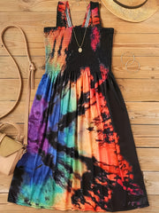  Tie Dye Midi Tank Dress