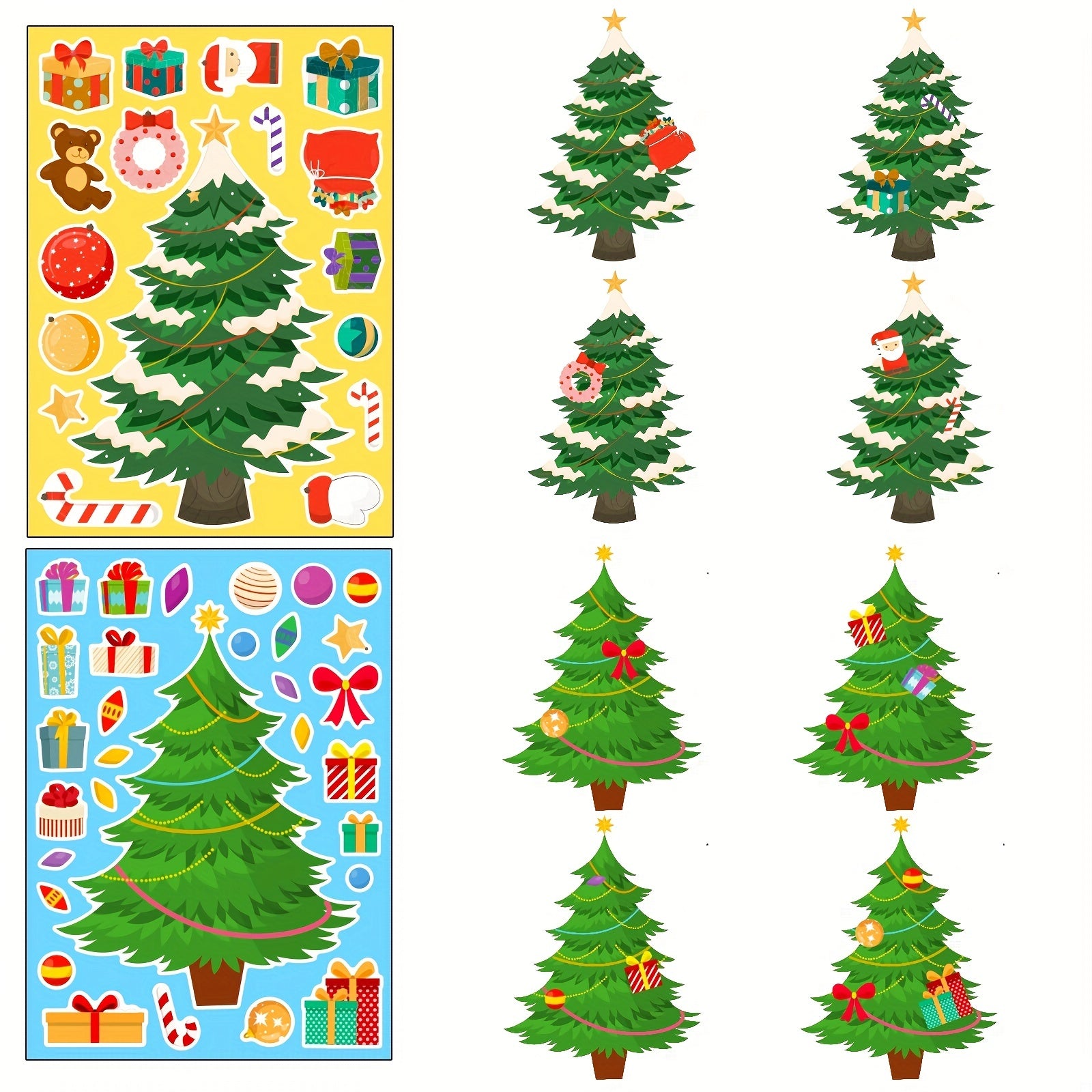 6 Sheets Christmas Make Your Own Stickers for Party Favors