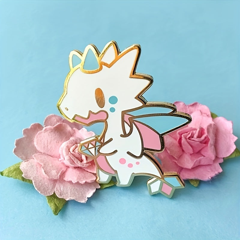 Colorful Dragon Cartoon Brooch for Men Backpack Jewelry Gift