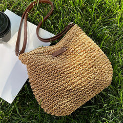 Casual Straw Crossbody Bag Braid Beach Bag
