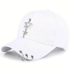 Iron Ring Star Pendant Baseball Cap Unisex Hip Hop Cotton Dad Hats