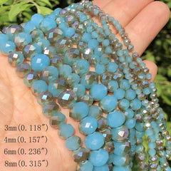 AAA Lake Jade Austria Crystal Glass Wheel Loose Spacer Beads