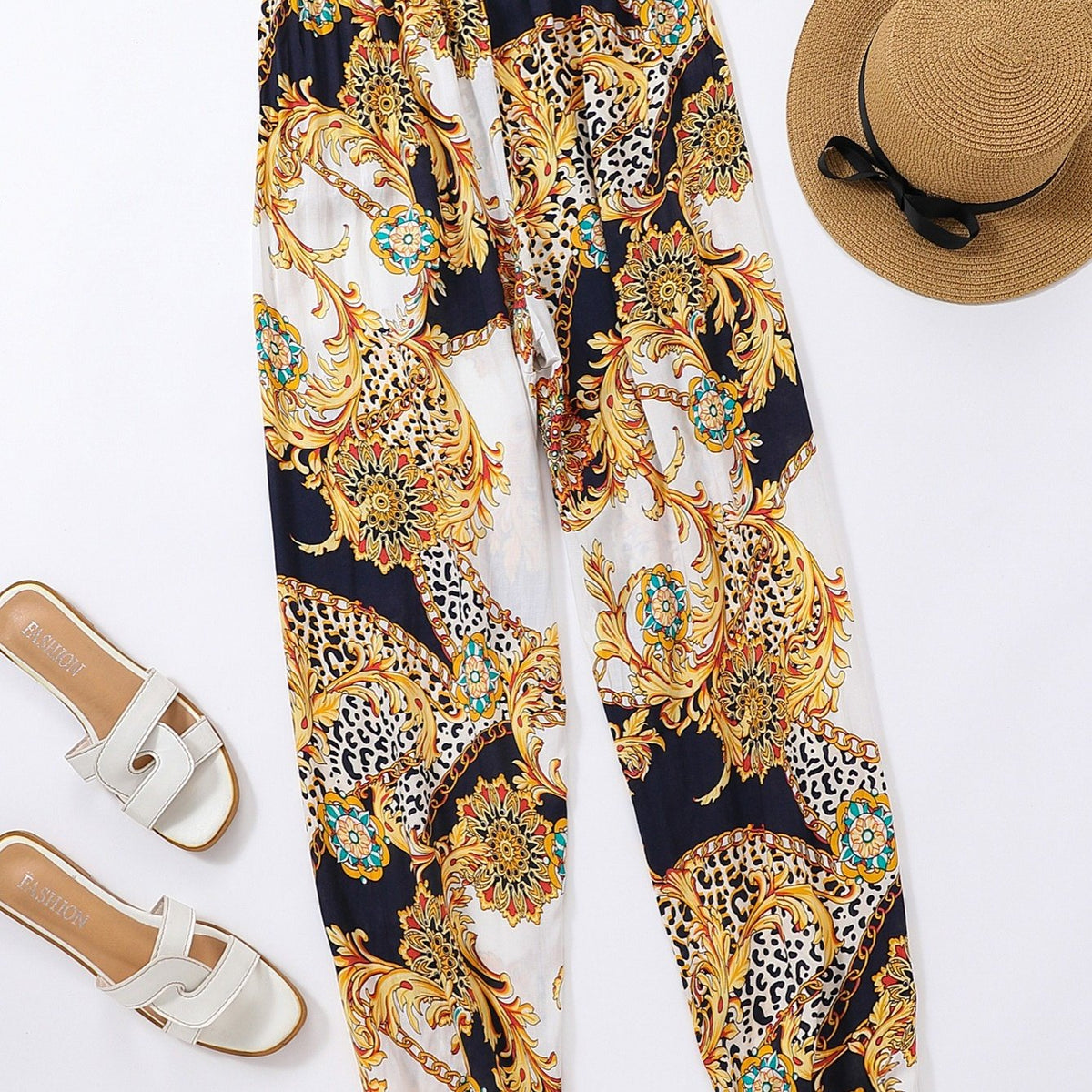 Bohemian Print High Waist Pants