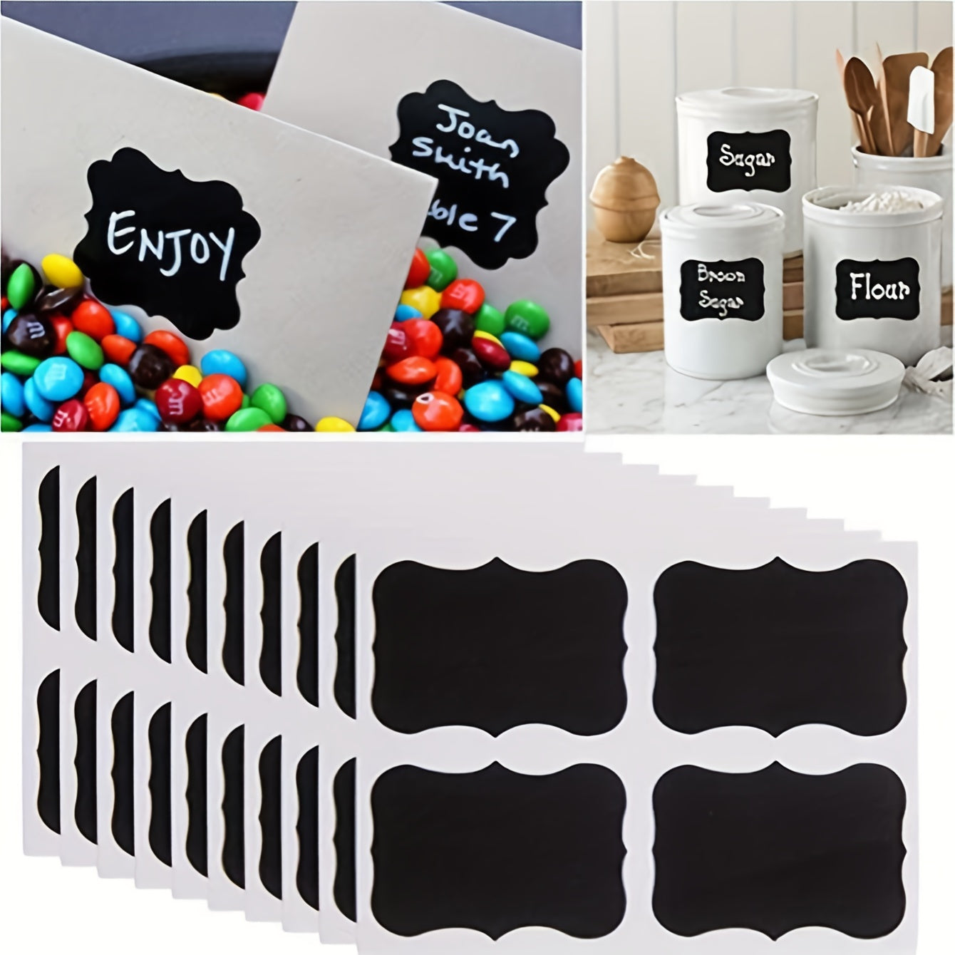 5pcs Blackboard Label Reusable Sticker for Can and Box