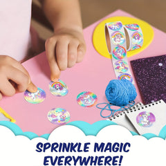 500 Purple Fantasy Unicorn Stickers Roll - DIY Decoration
