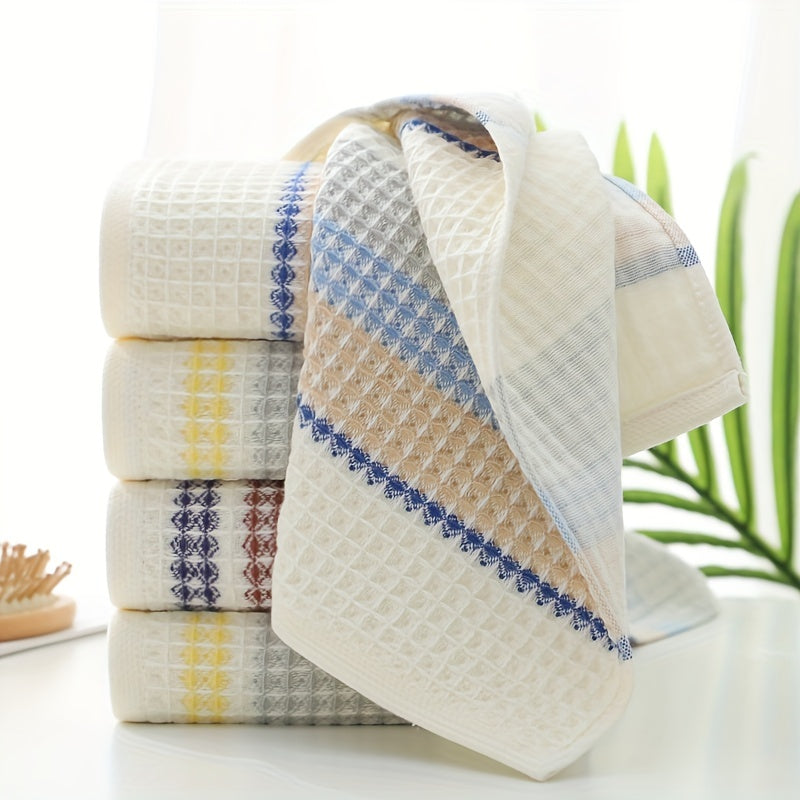 3 Pack Cotton Waffle Weave Hand Towels Absorbent Quick Dry Plush Hand Towel