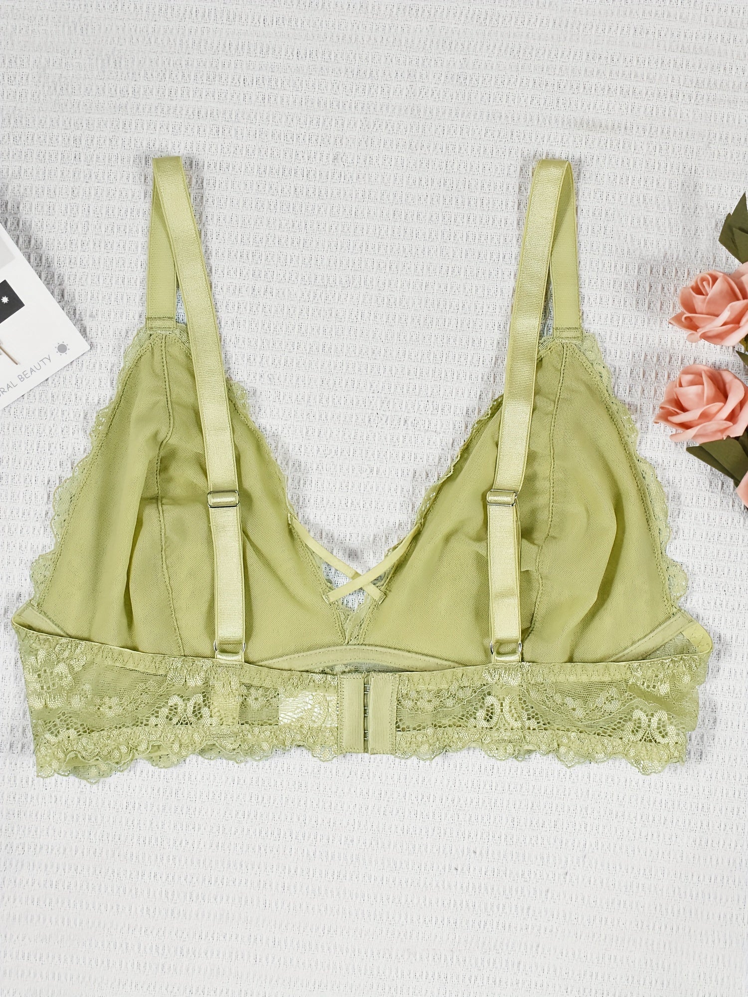  Floral Lace Criss Cross Soft Bralette
