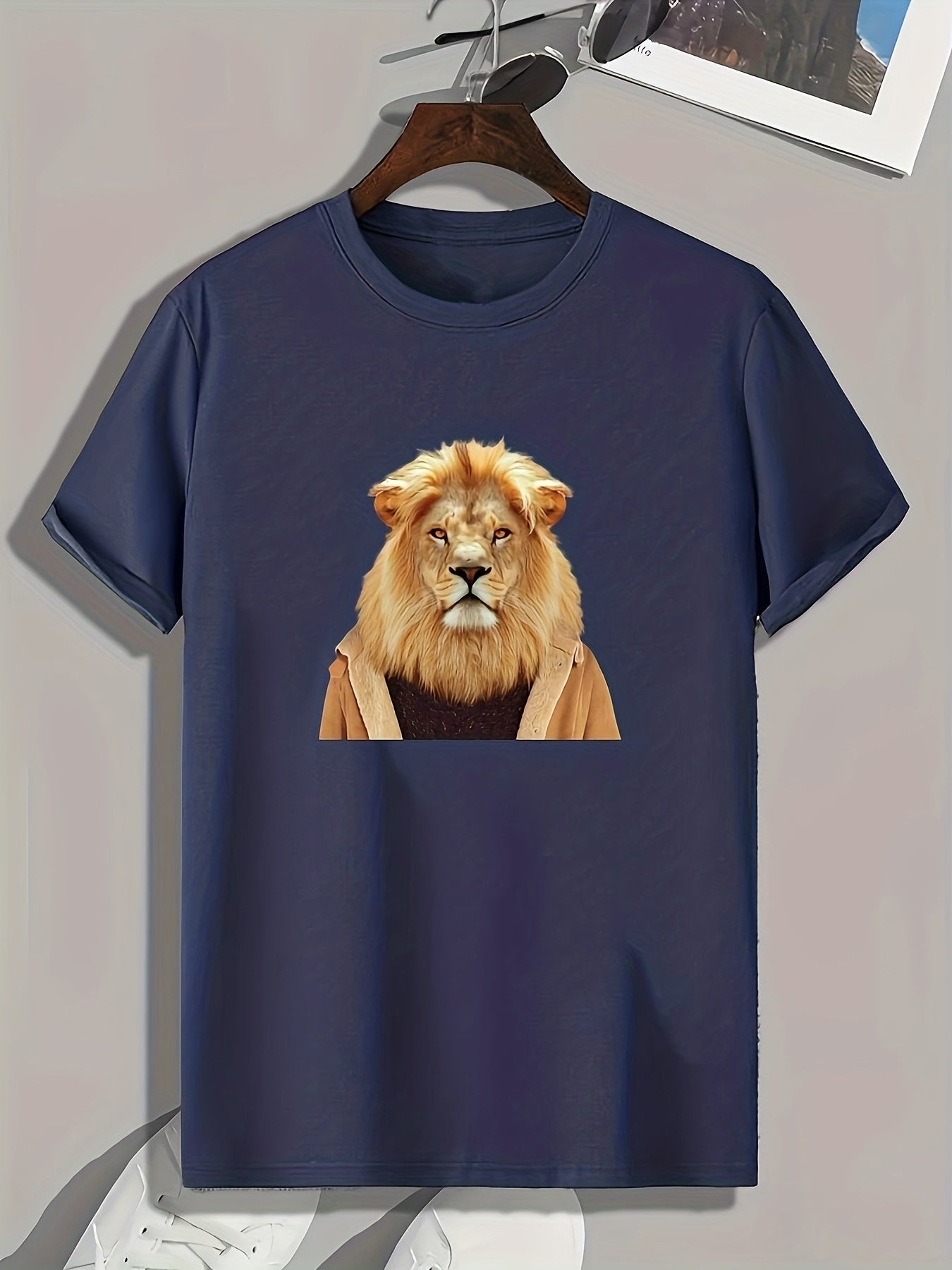 Lion Print Men's Graphic T shirt Comfy Casual Tees For Summer